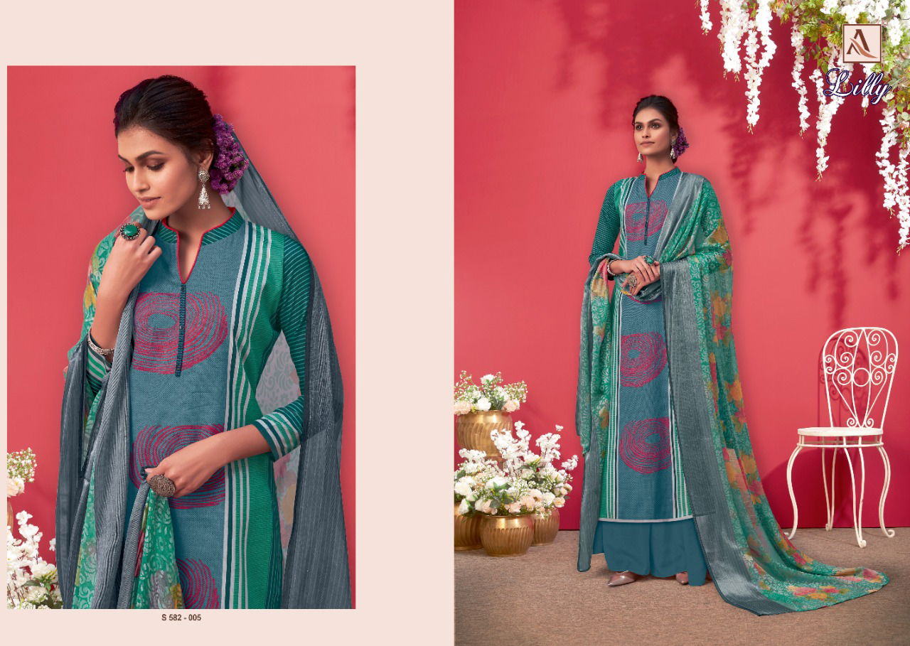 Alok Lilly Ethnic Wear Latest Fancy Designer  Pure Cotton Dress Material